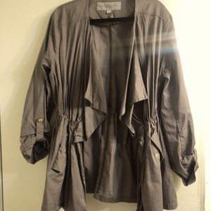 Andrew Marc Grey coat. Flowy with waist.